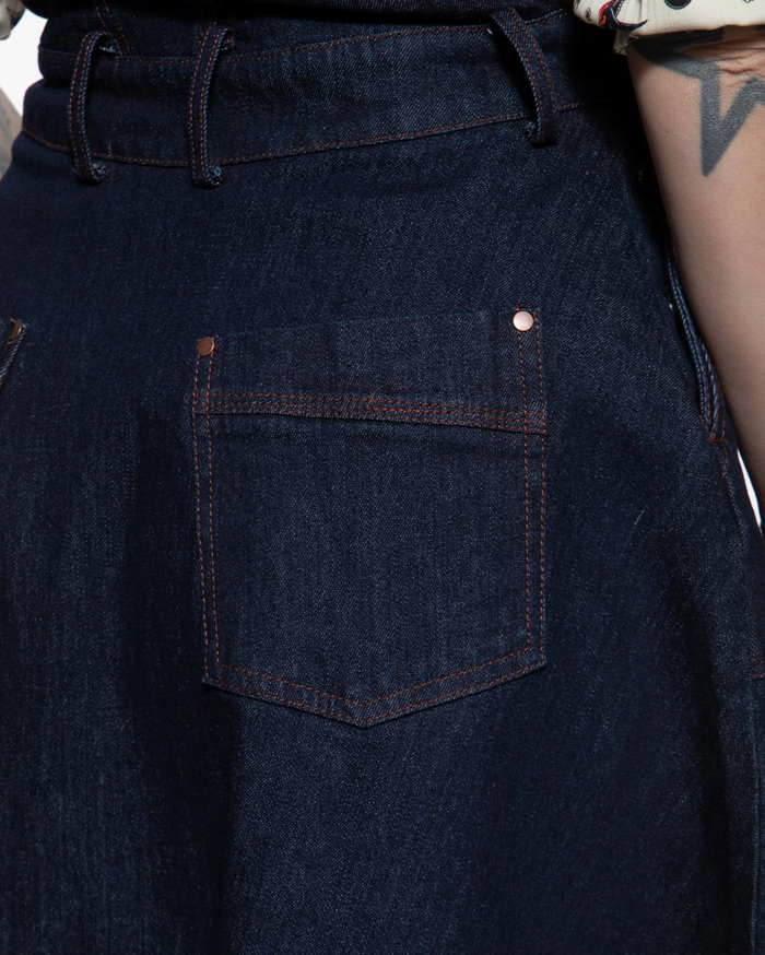 Latzkleid 'Josie' in Denim, Plus Size