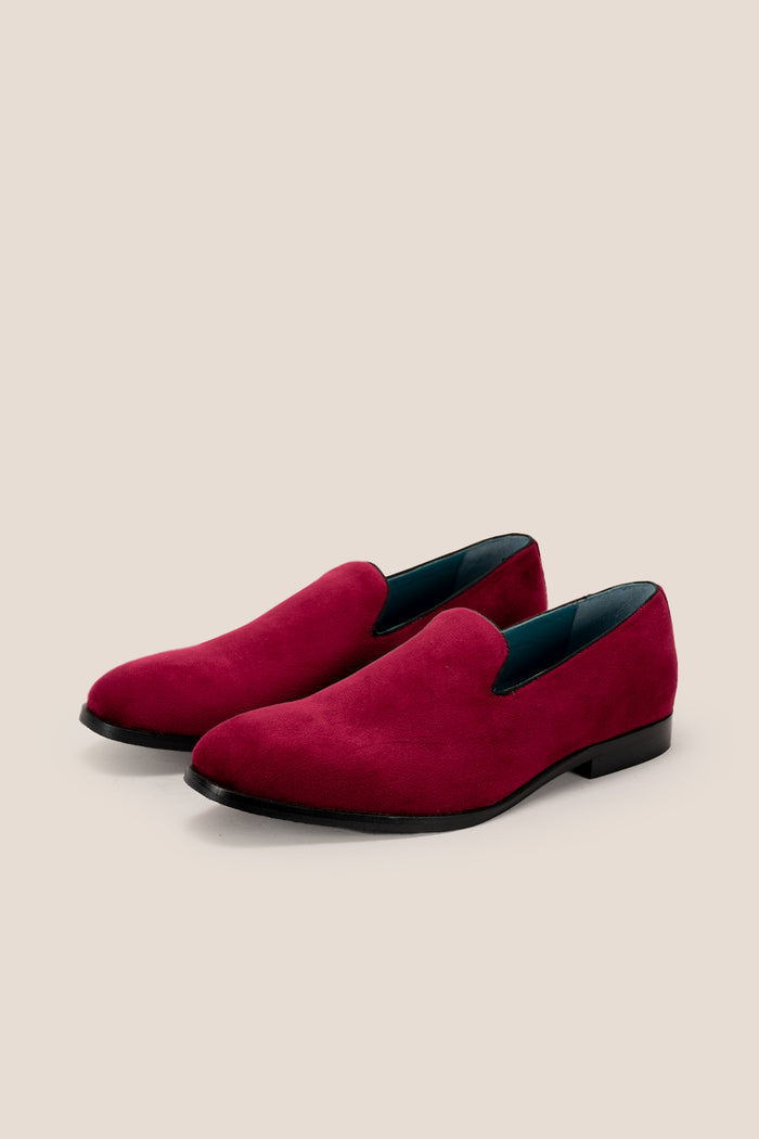 Lennox bordo velvet loafers for men featuring rich velvet texture, elegant design, and a sophisticated silhouette perfect for formal or smart-casual wear.