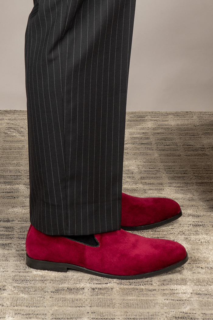 Lennox bordo velvet loafers for men featuring rich velvet texture, elegant design, and a sophisticated silhouette perfect for formal or smart-casual wear.