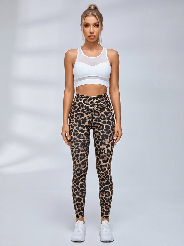Leopard Deep V Back Scrunch Bum Short Suit