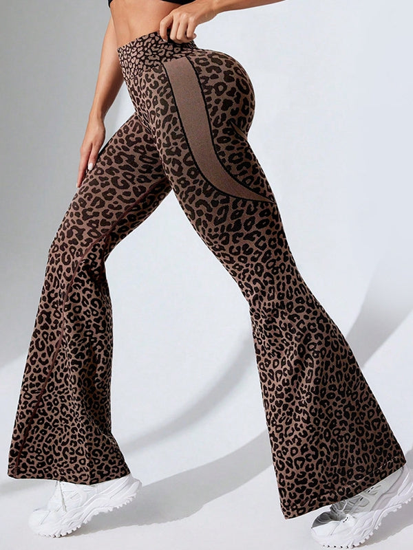 Leopard Print Flare Leggings
