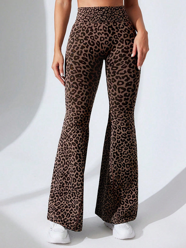 Leopard Print Flare Leggings