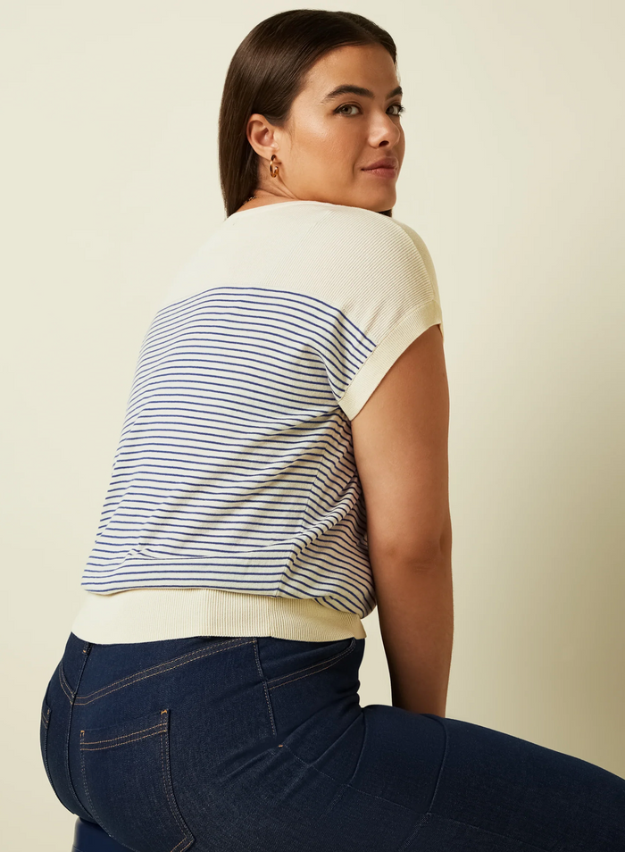 Lina Top D'Oleron, Navy-Ivory
