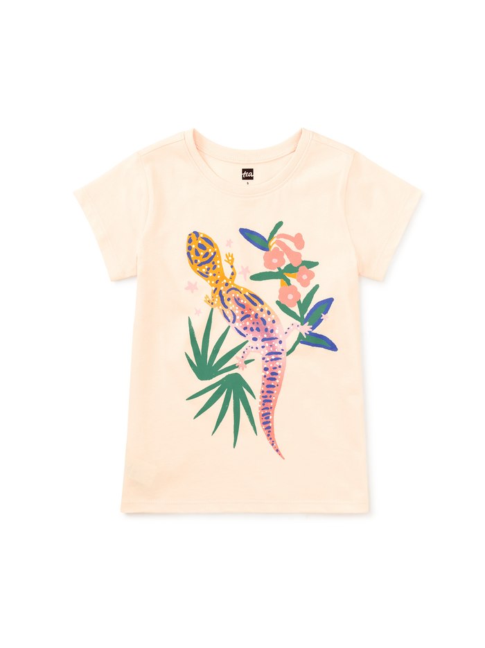 Lizard And Flowers Graphic Tee