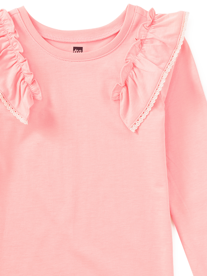 Long Sleeve Lace Trim Top