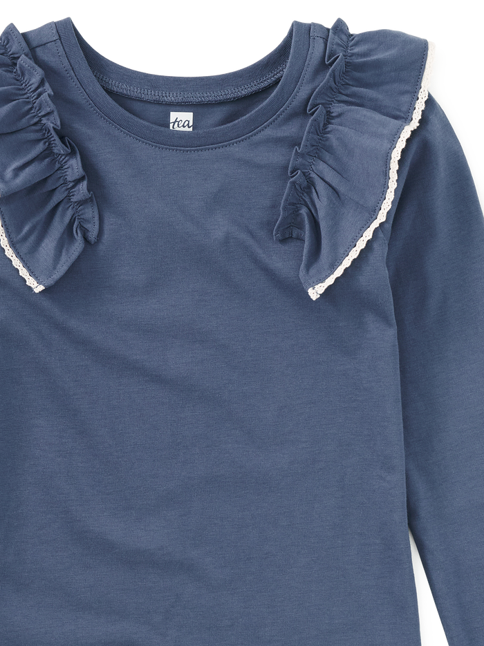 Long Sleeve Lace Trim Top
