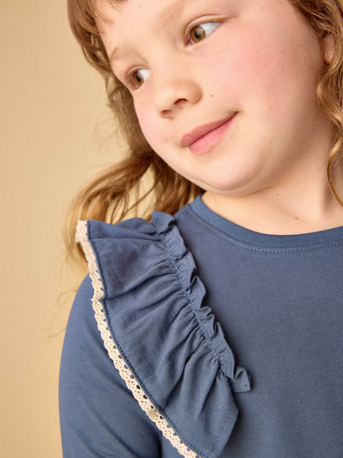 Long Sleeve Lace Trim Top