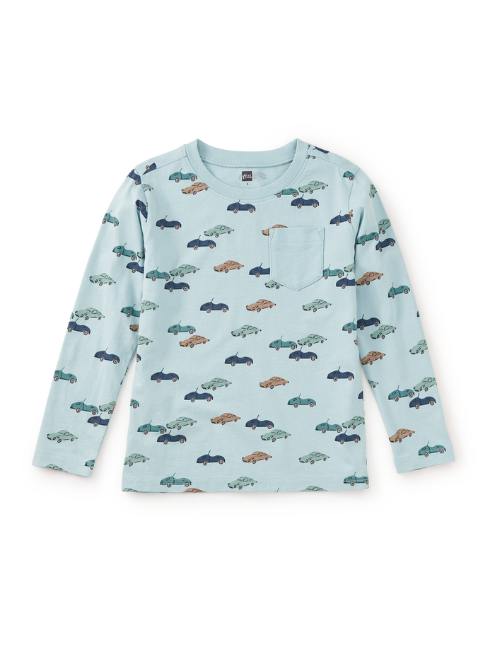 Long Sleeve Printed Pocket Tee