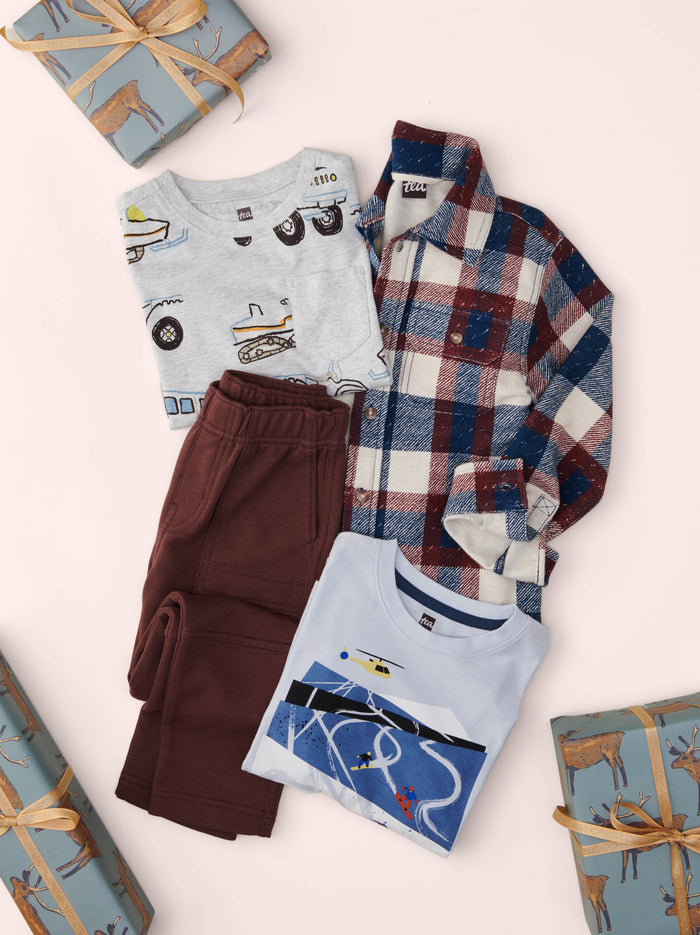 Long Sleeve Printed Pocket Tee