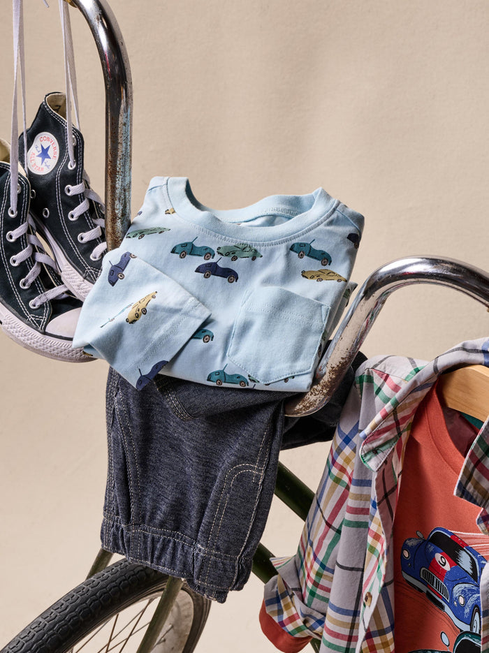 Long Sleeve Printed Pocket Tee