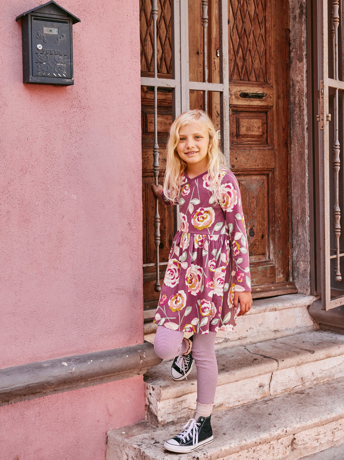 Long Sleeve Wrap Neck Dress