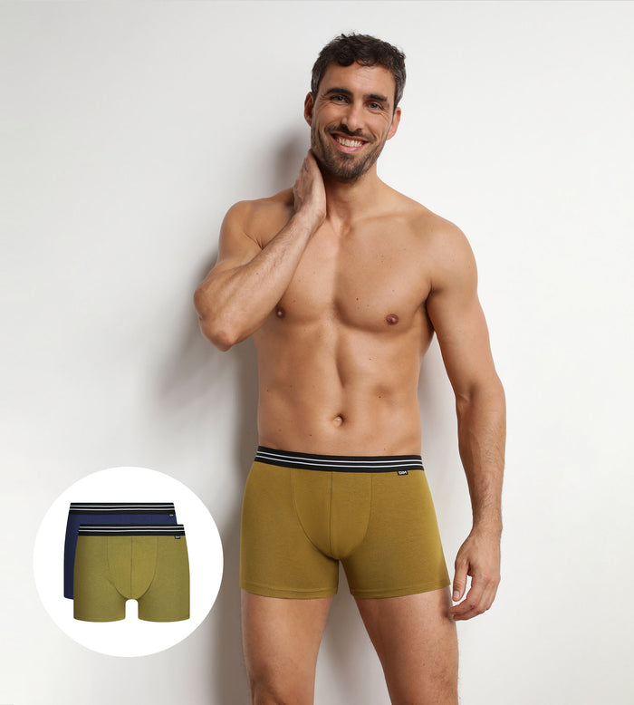 Lot de 2 boxers homme en coton stretch Cumin EcoDim