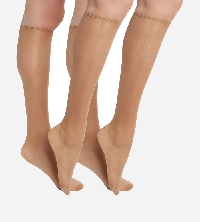 Lot de 2 mi-bas Cannelle Sublim Voile Brillant 15D