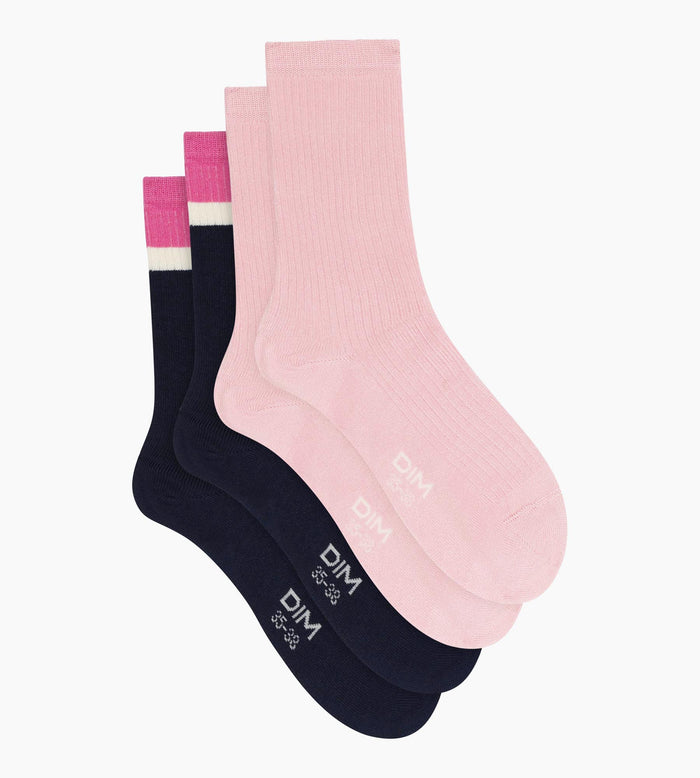 Lot de 2 paires de chaussettes en coton Marine Rose Dim Modal