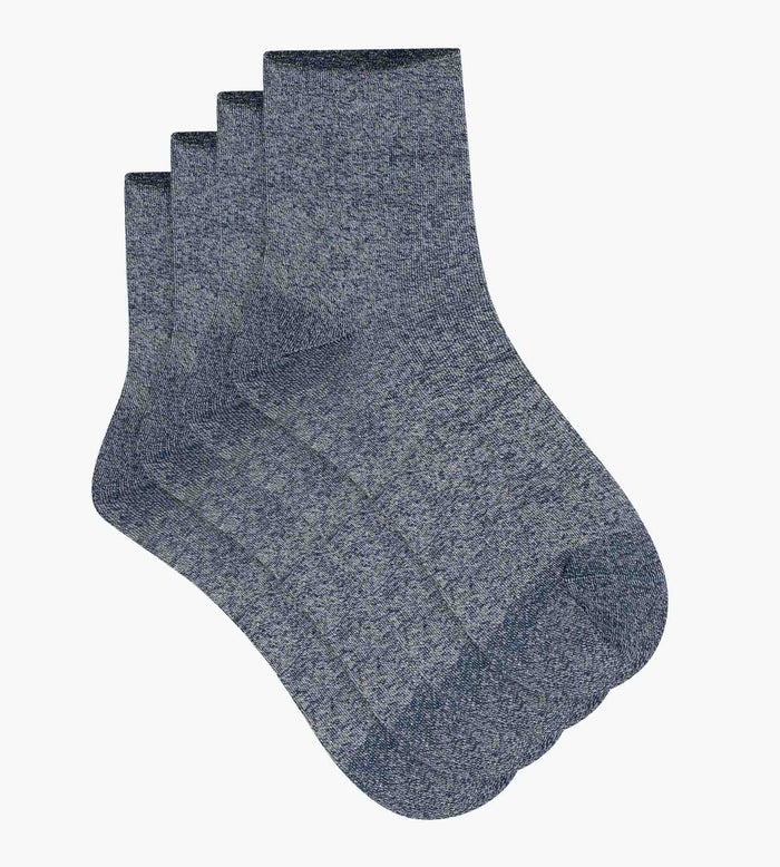 Lot de 2 paires de chaussettes femme lurex Bleu Marine Dim Mode