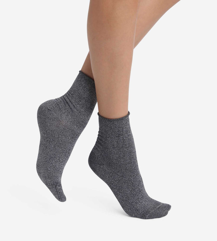 Lot de 2 paires de chaussettes femme lurex Noir Dim Mode