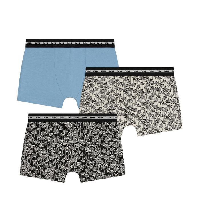 Lot de 3 boxers enfant motif palmiers Dim Coton Stretch