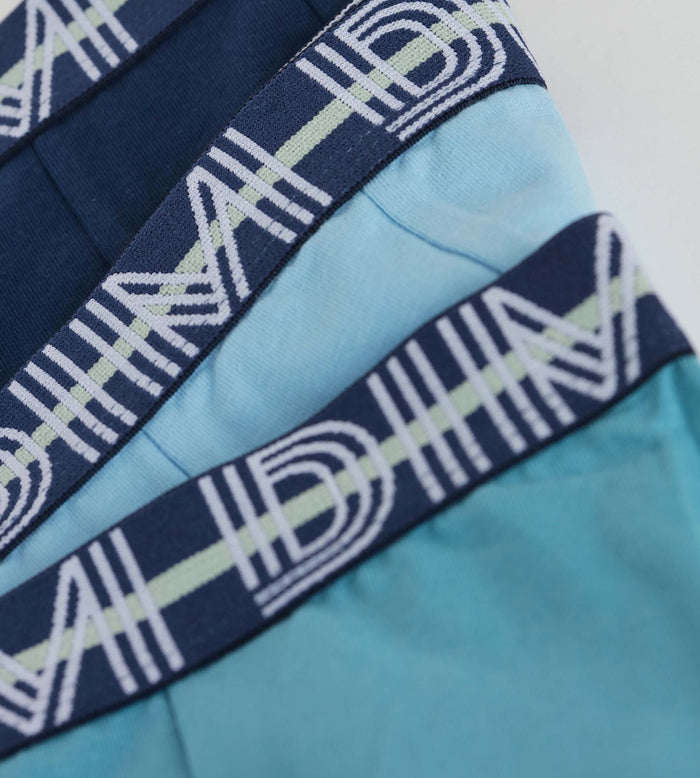 Lot de 3 boxers garçon coton stretch ceinture contrastée Adriatique EcoDim
