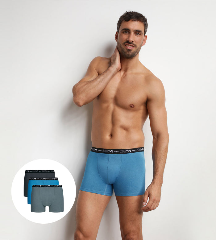 Lot de 3 boxers homme Bleu Elegant Dim Coton Stretch