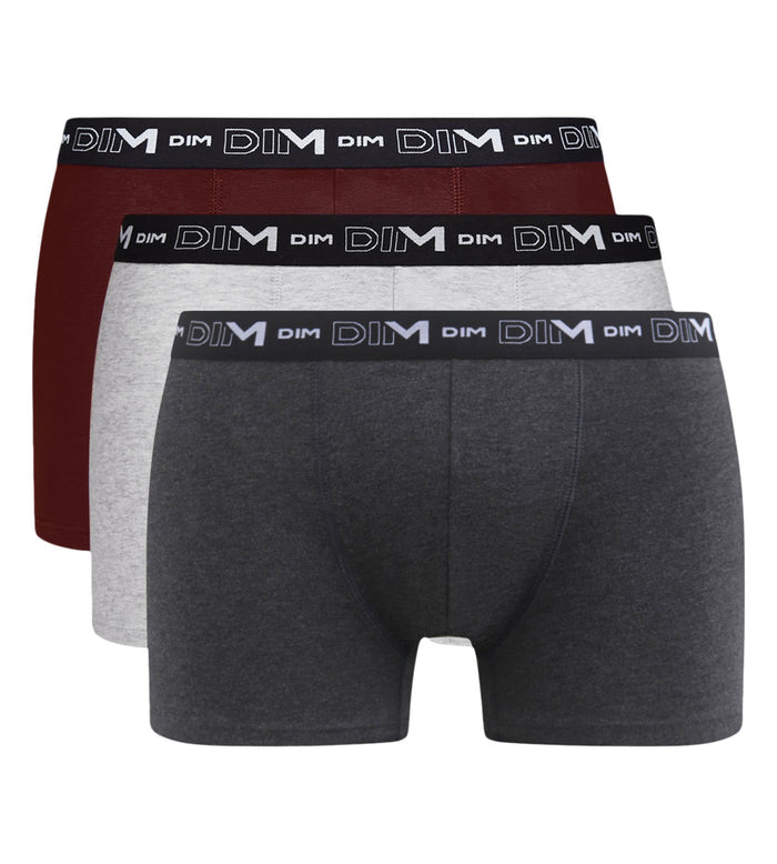 Lot de 3 boxers homme Cendre Dim Coton Stretch