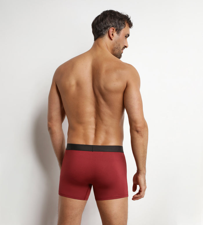 Lot de 3 boxers homme en coton Noir Kaki Rouge Ultra doux
