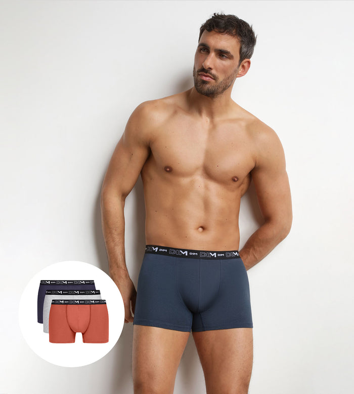 Lot de 3 boxers homme Hexagone Dim Coton Stretch