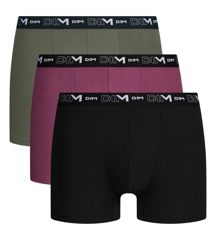 Lot de 3 boxers homme Mauve Eclipse Dim Coton Stretch
