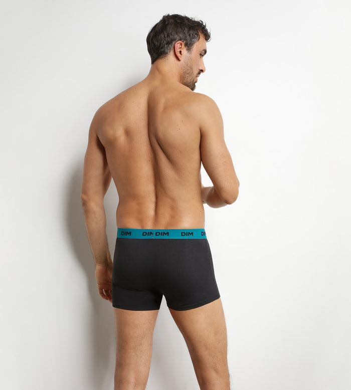 Lot de 3 boxers homme noir ceinture colorée Caméléon Mix & Colors