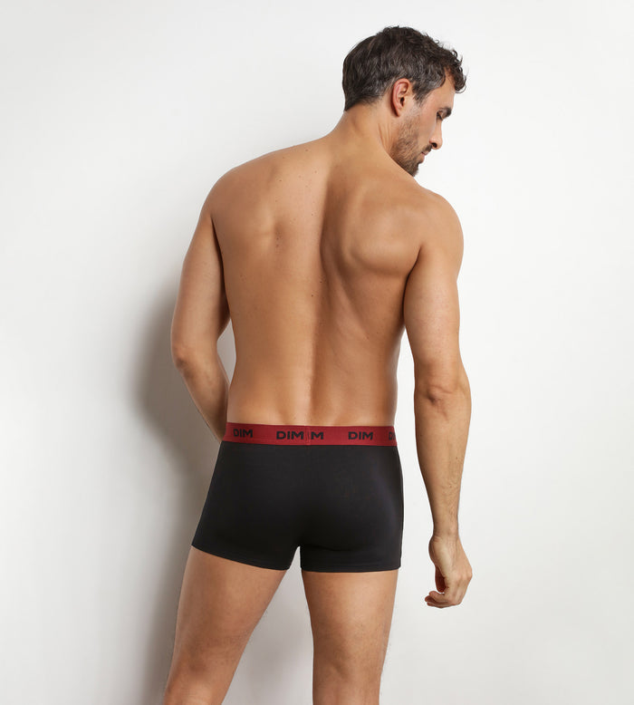 Lot de 3 boxers homme noir ceinture colorée Flamme Mix & Colors