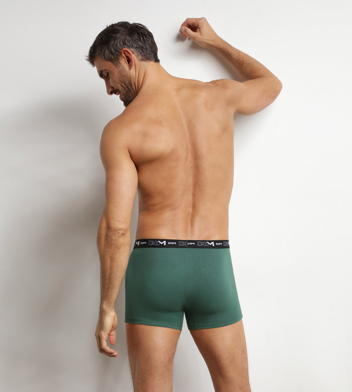 Lot de 3 boxers homme Vert Nébuleuse Dim Coton Stretch