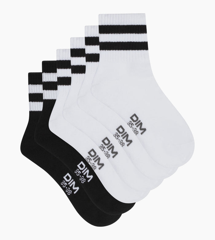 Lot de 3 paires de chaussettes femme Blanc Noir EcoDim Sport