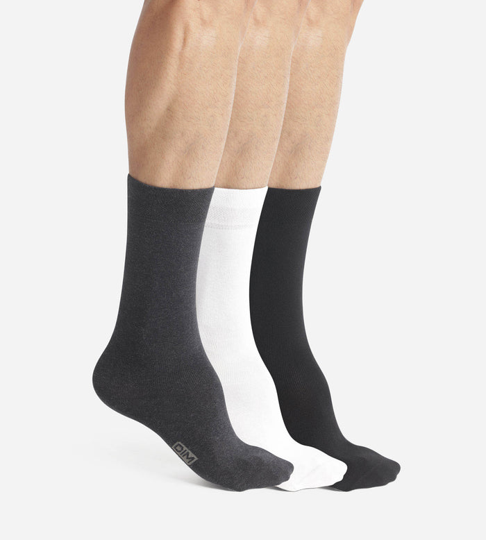 Lot de 3 paires de socquettes basses homme Gris Tuxedo Beige Coton