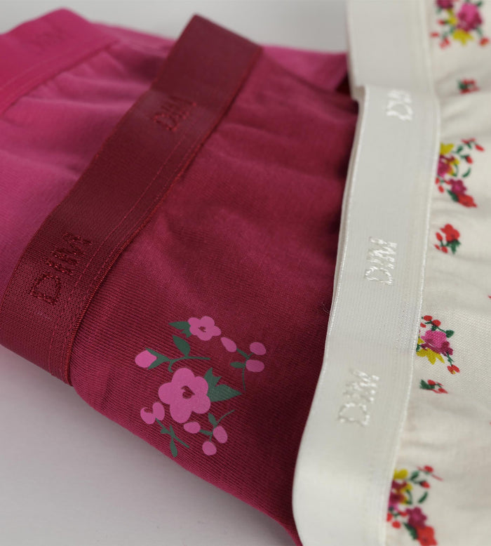 Lot de 3 slips fille en coton stretch Liberty Violet Les Pockets