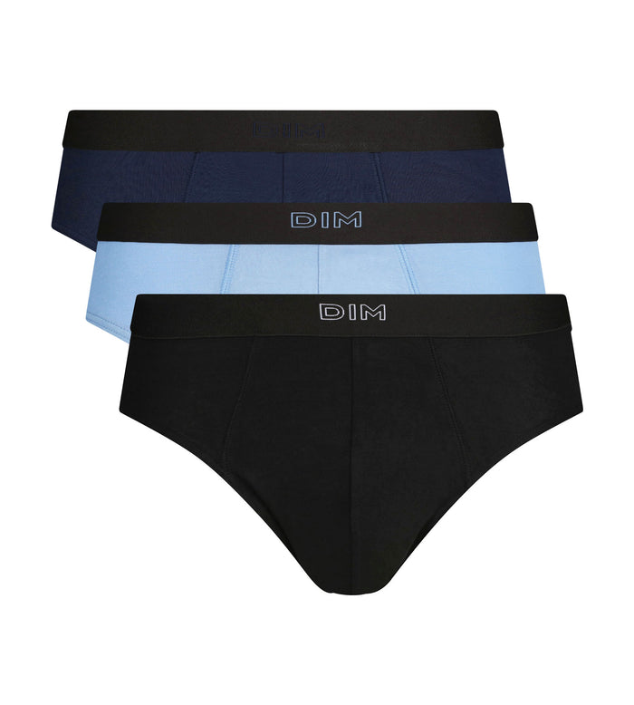 Lot de 3 slips homme en coton Noir Bleu Ultra doux
