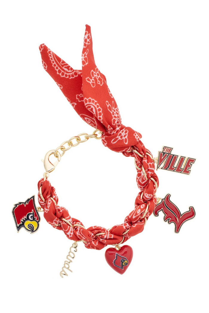 Louisville Cardinals Bandana Charm Bracelet