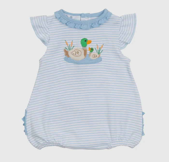 Magnolia Baby Mallard Pond Applique Infant Ruffle Bubble