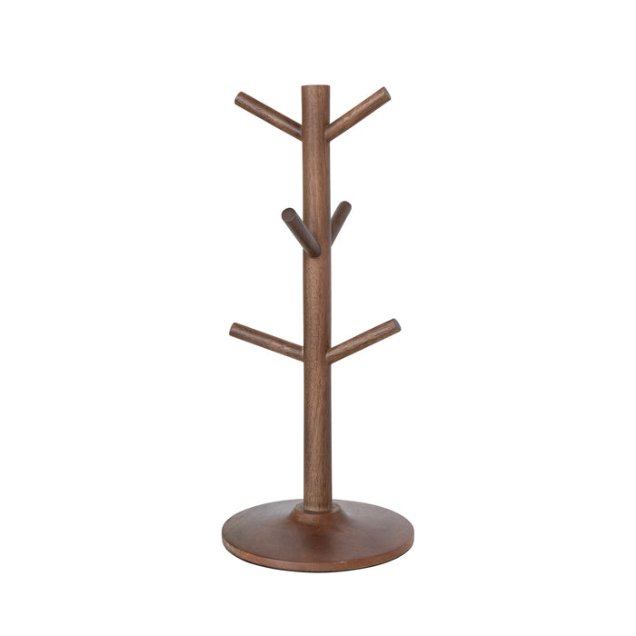 Mango Wood Mug Holder, Natural (Holds 6 Mugs)