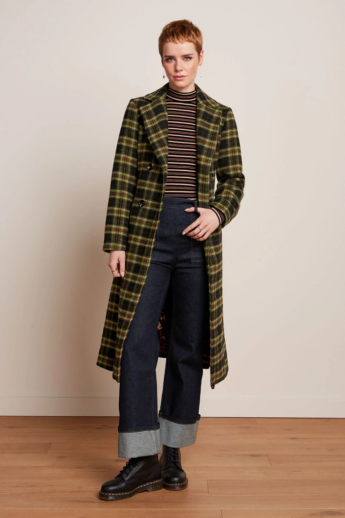 Mantel Robin Charonne mit Wollanteil, Kariert, Plus Size