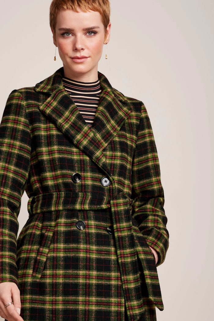 Mantel Robin Charonne mit Wollanteil, Kariert, Plus Size