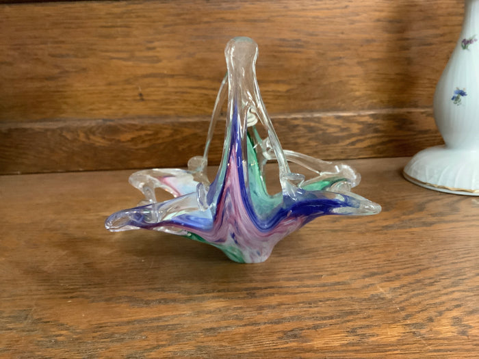 Marbled glass basket - 035