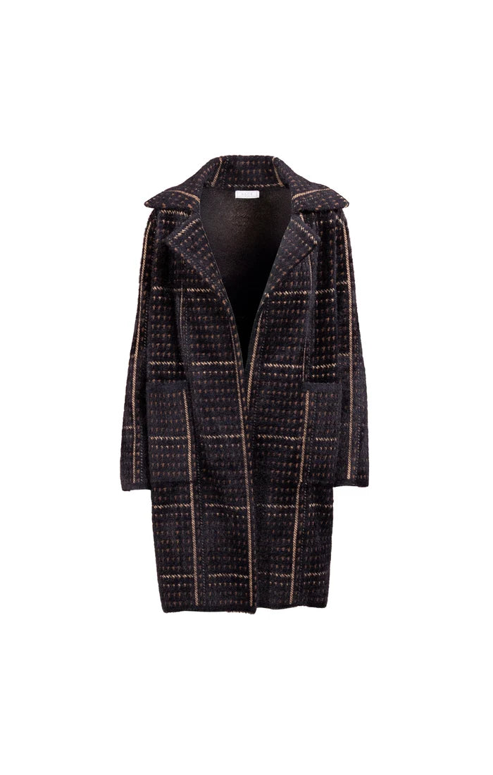 Marceau Houndstooth Coat- Black/Multi
