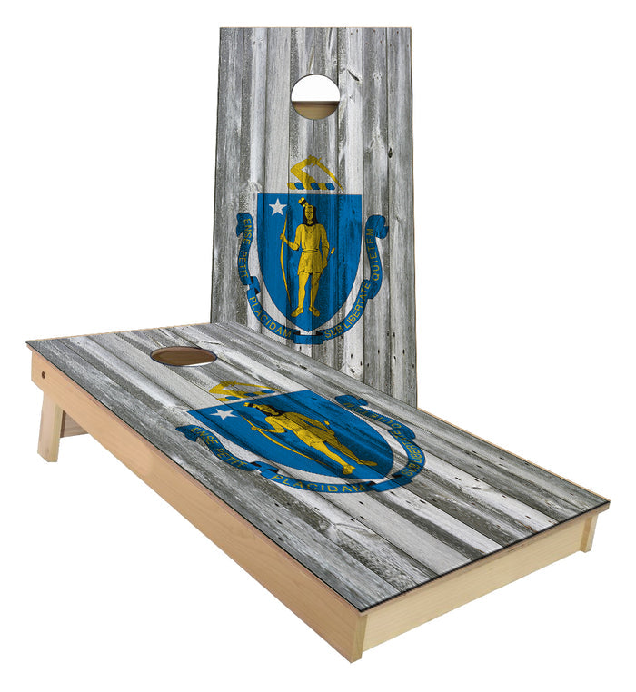 Massachusetts State Flag Cornhole Boards