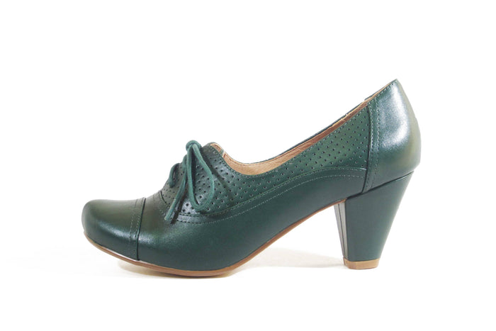 Maytal Schnürschuhe im Vintage-Stil, Grün