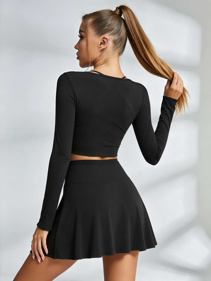 Mesh Tie-Front Tennis Set