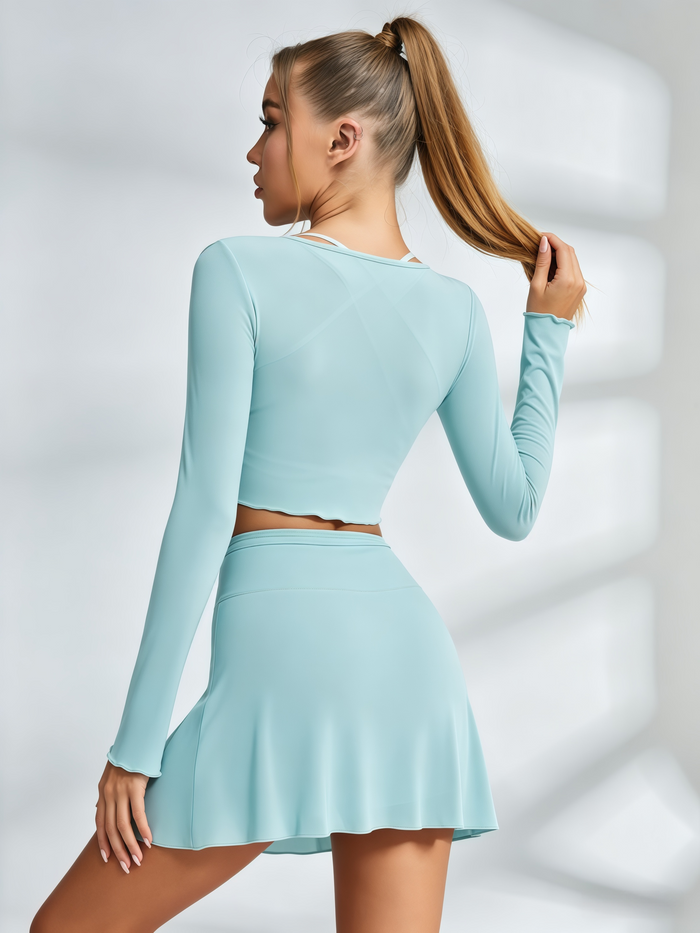 Mesh Tie-Front Tennis Set