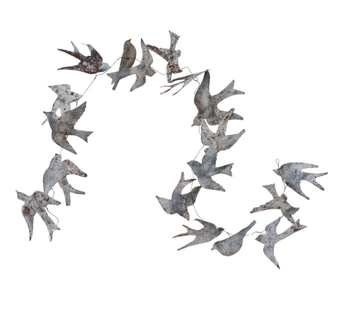Metal Rustic Bird Garland