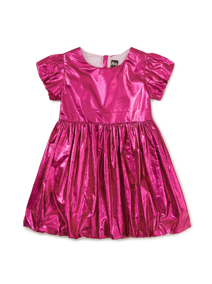 Metallic Balloon Skirted Dress