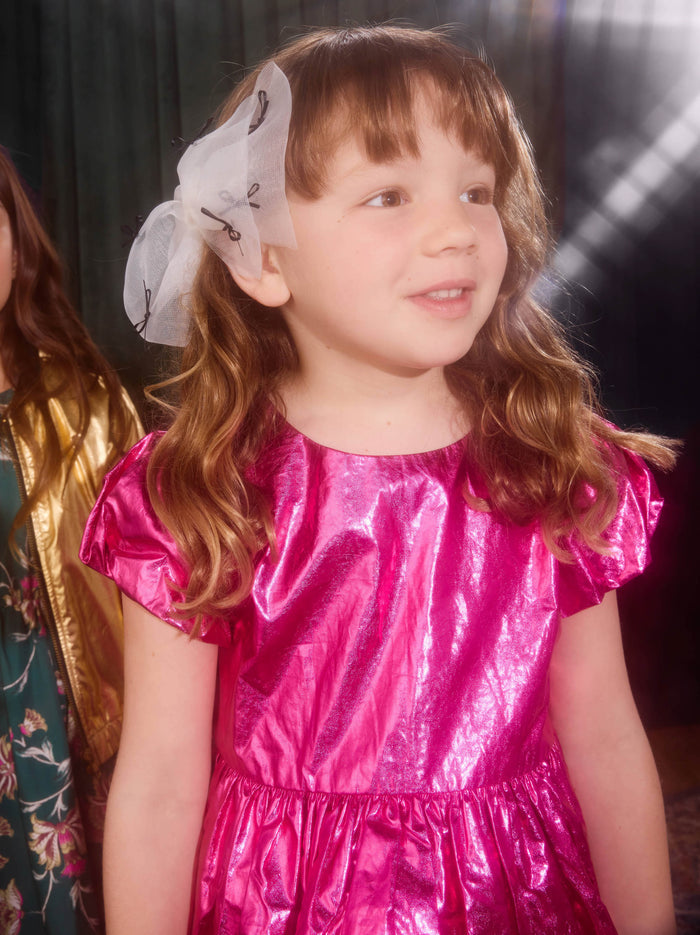 Metallic Balloon Skirted Dress