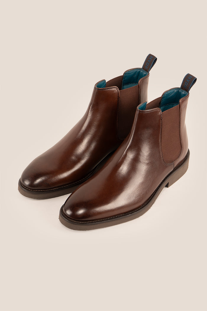Michael Brown Chelsea boots for men made from high-quality leather, offering a sleek, modern silhouette with luxurious comfort for everyday or smart wear.