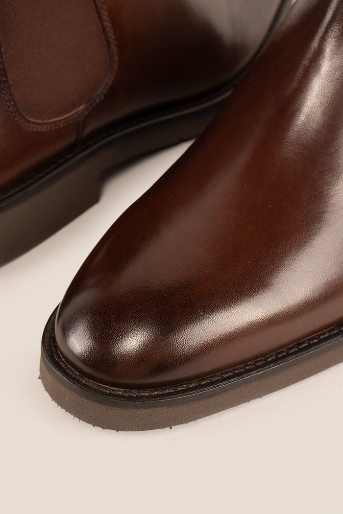 Michael Brown Chelsea boots for men made from high-quality leather, offering a sleek, modern silhouette with luxurious comfort for everyday or smart wear.